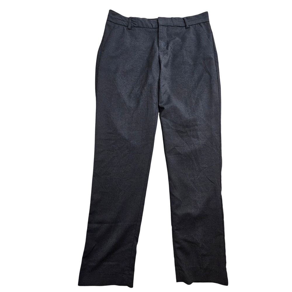 Banana Republic Martin Fit Trousers Women 8S Gray Novelty Pattern Straight Leg